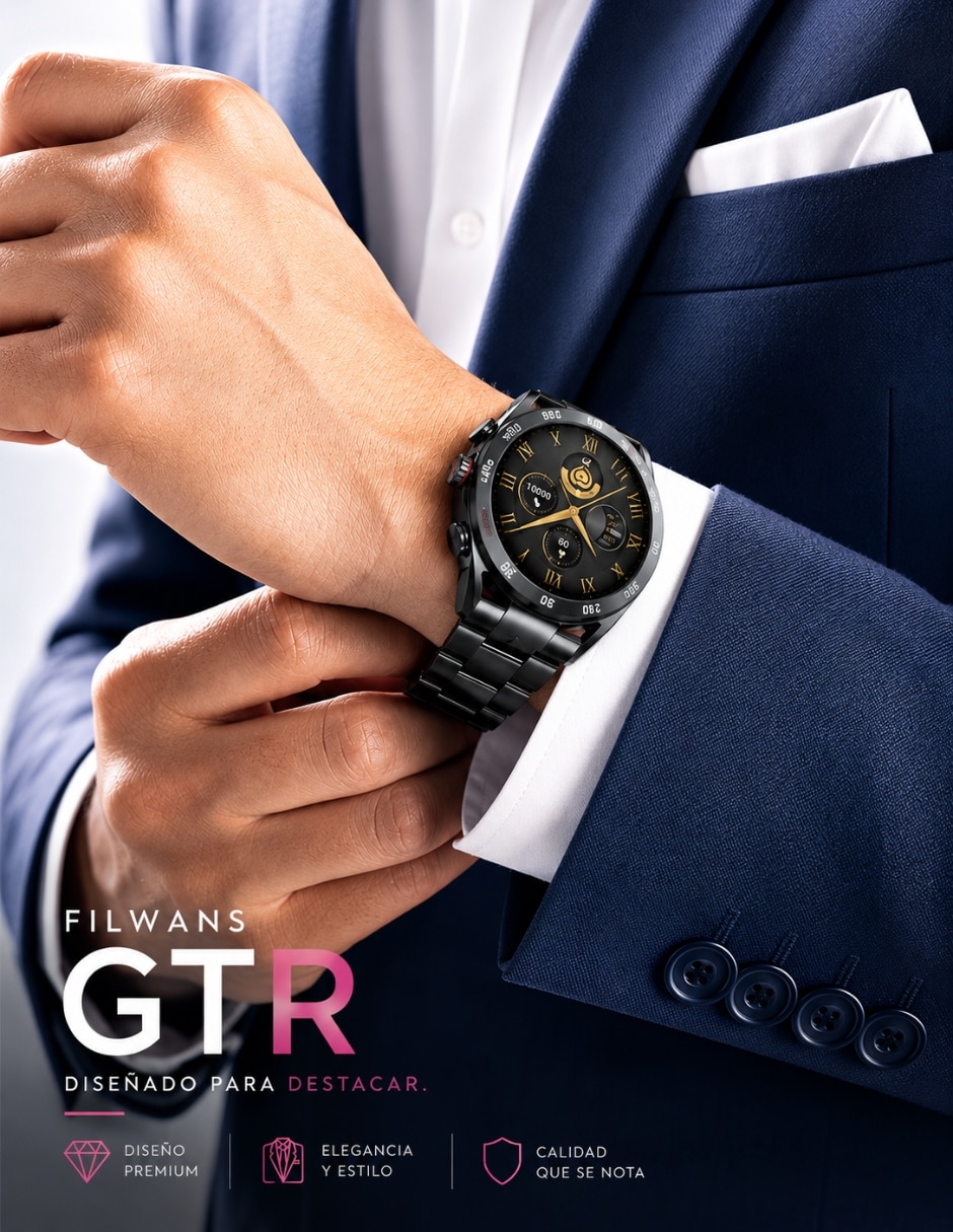 Smartwatch Filwans GTR Negro + Xiaomi Redmi Buds 6 Play unisex