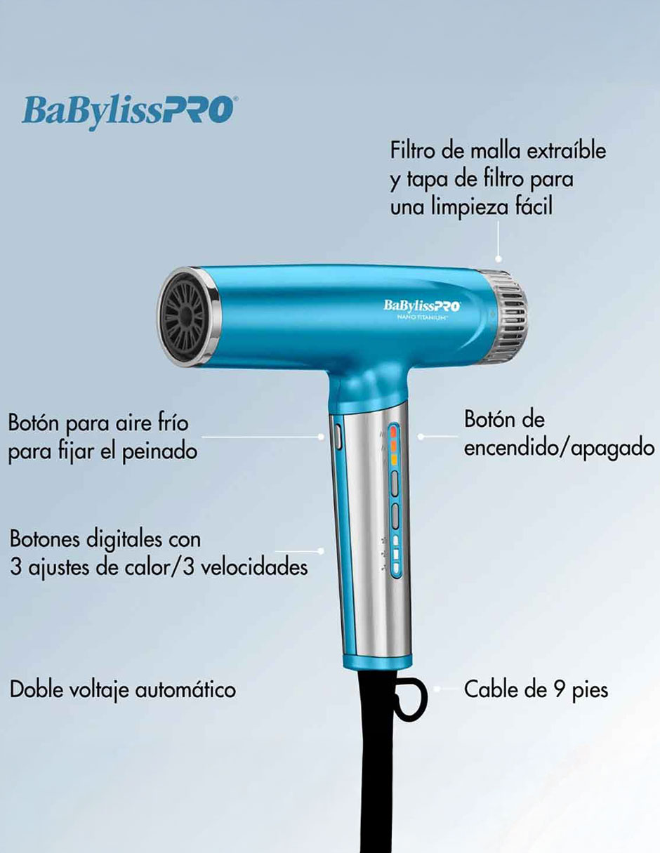 Set alaciadora Babyliss Pro placas de nano titanium