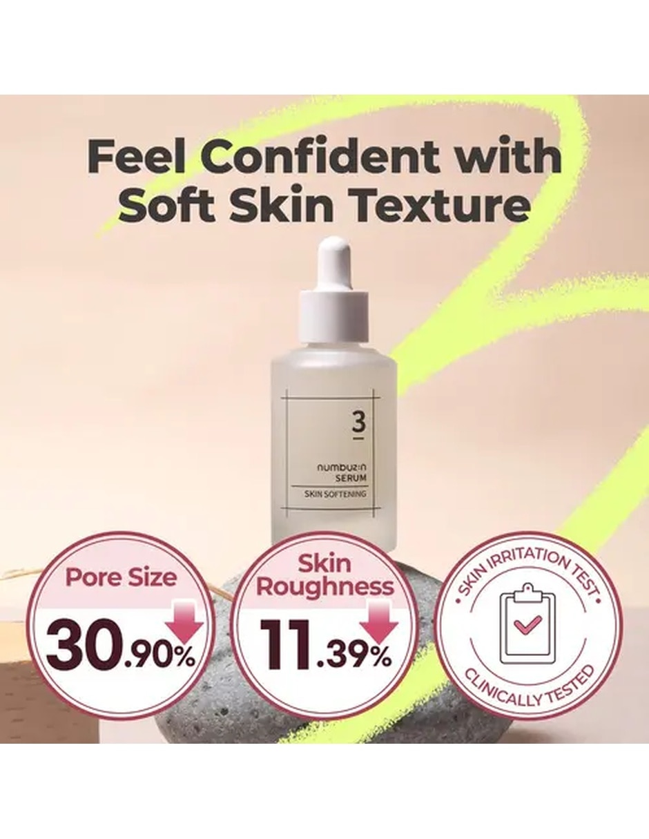 Sérum hidratante facial No.3 Skin Softening Numbuzin de todo tipo de piel