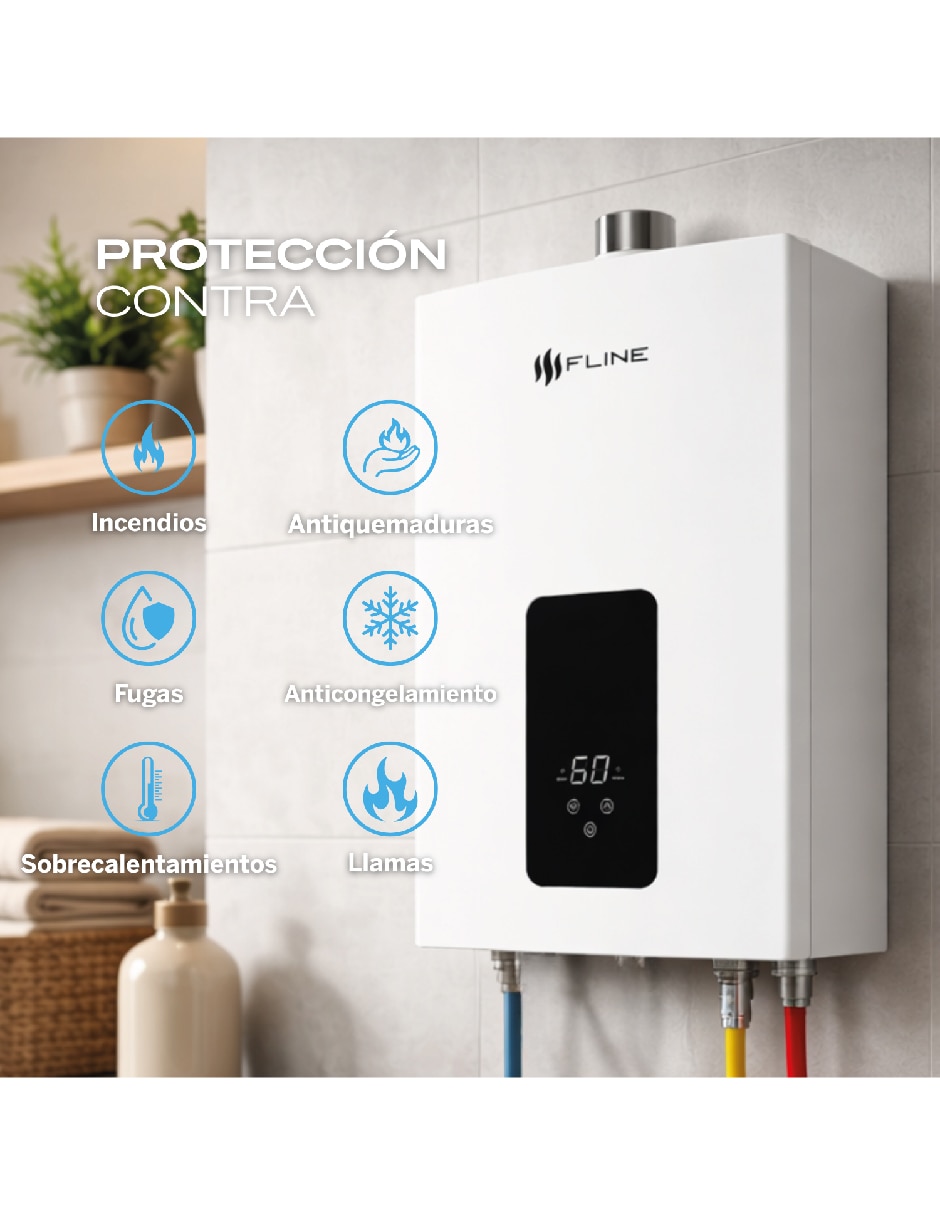 Calentador de paso BO12LM 12 L Gas LP 6