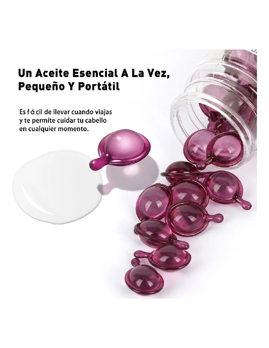 Aceite para cabello todo tipo frasco esencial vitaminado Genérica 40 cápsulas
