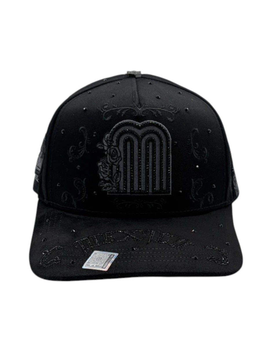 Gorra visera curva snapback para casual Big Boss Mexico Rosas Black para hombre