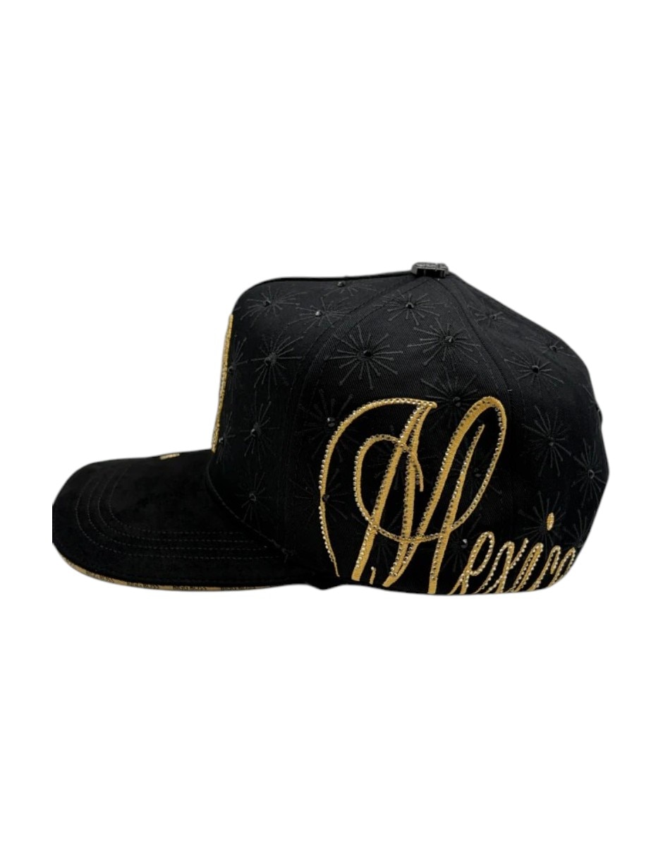 Gorra visera curva snapback casual Big Boss Viva México Black/gold para hombre