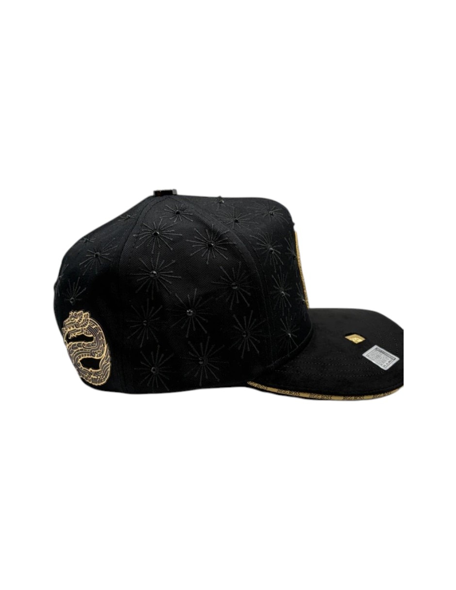Gorra visera curva snapback casual Big Boss Viva México Black/gold para hombre