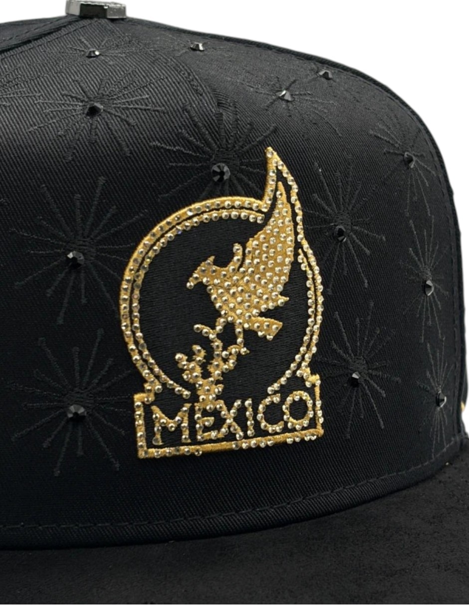 Gorra visera curva snapback casual Big Boss Viva México Black/gold para hombre