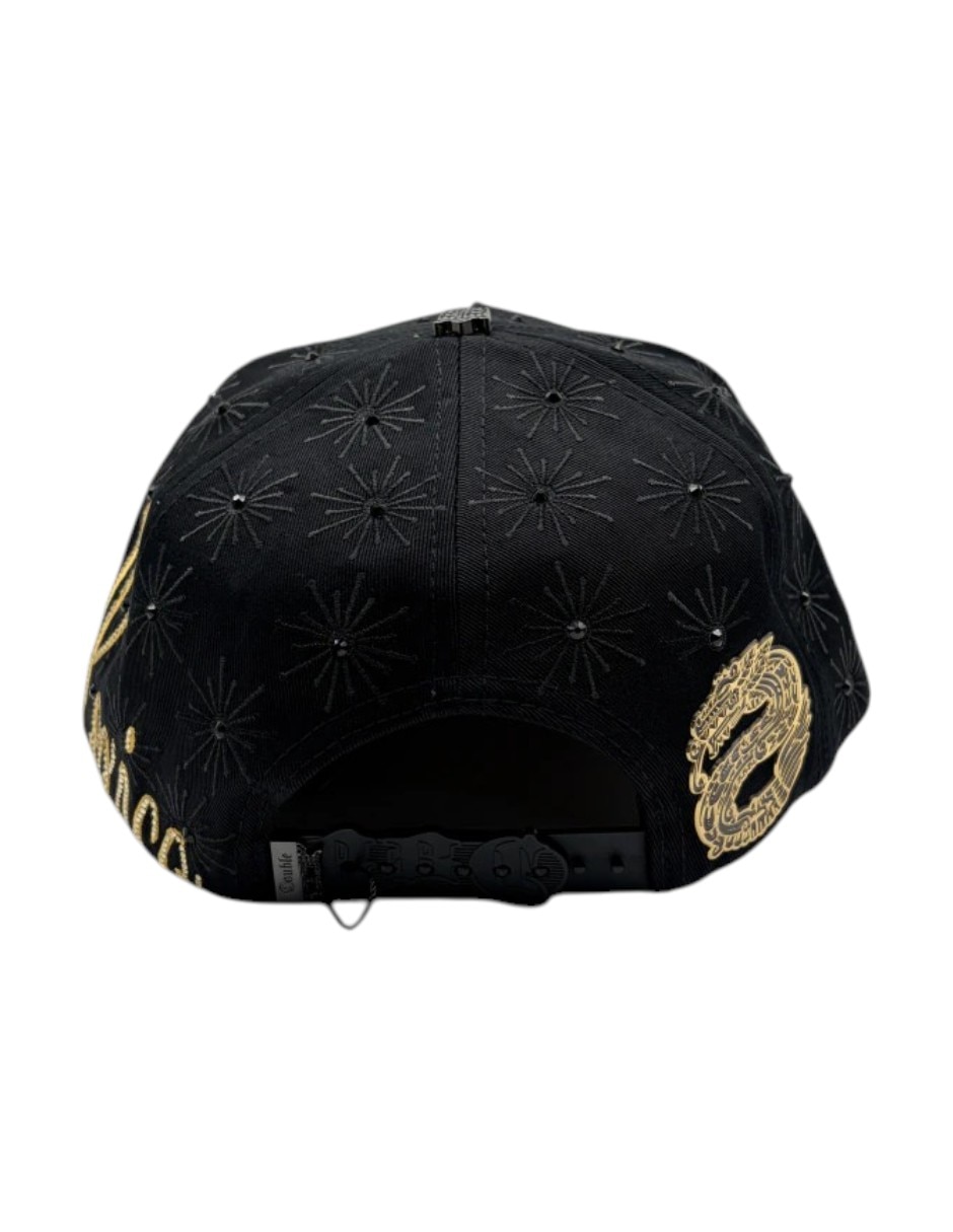 Gorra visera curva snapback casual Big Boss Viva México Black/gold para hombre