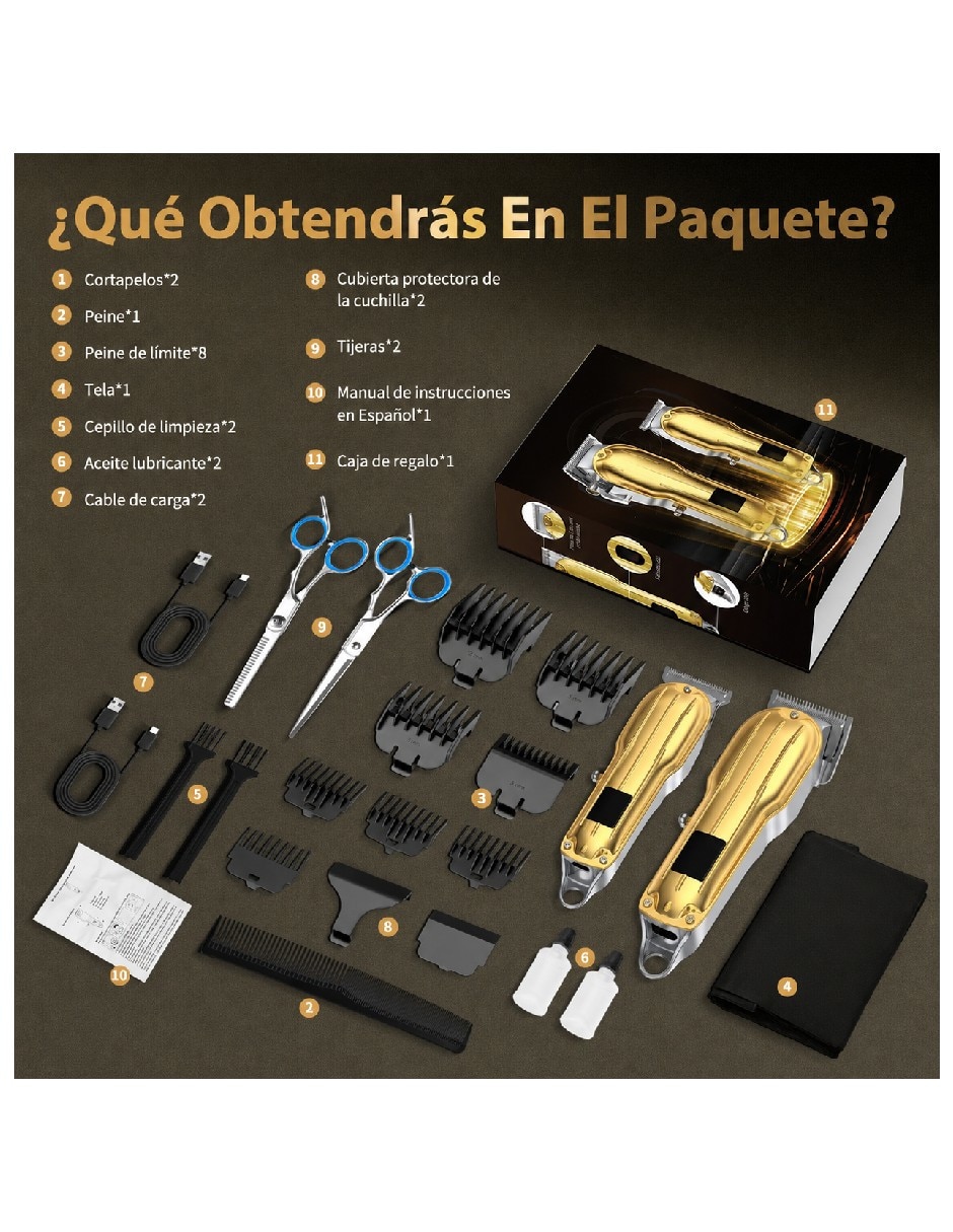 Kit recortadora para cabello barba y cuerpo Genérica 11062GU