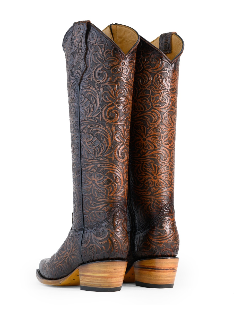 Bota cowboy abajo de la rodilla tacalero sin familia/coleccion de piel para mujer