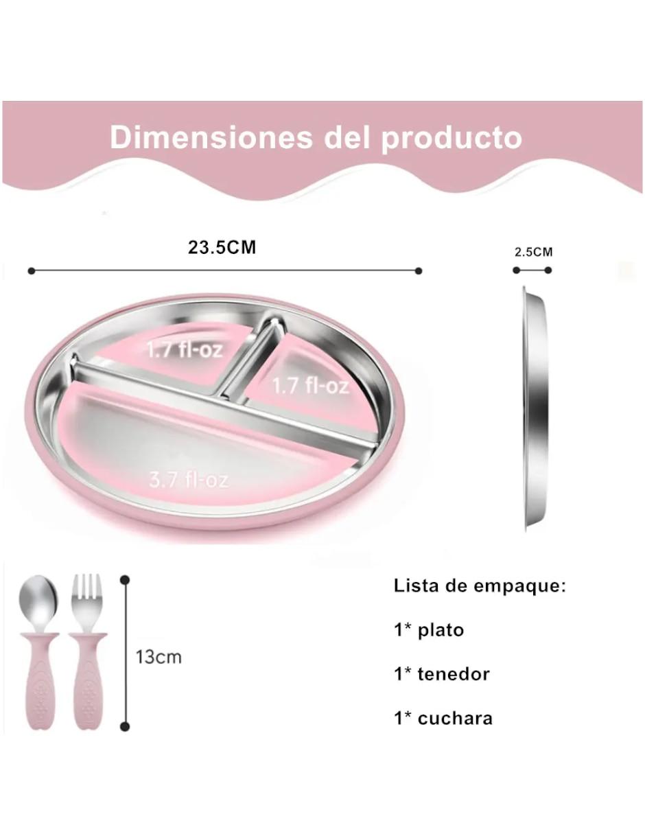 Set plato de metal 3 piezas 4