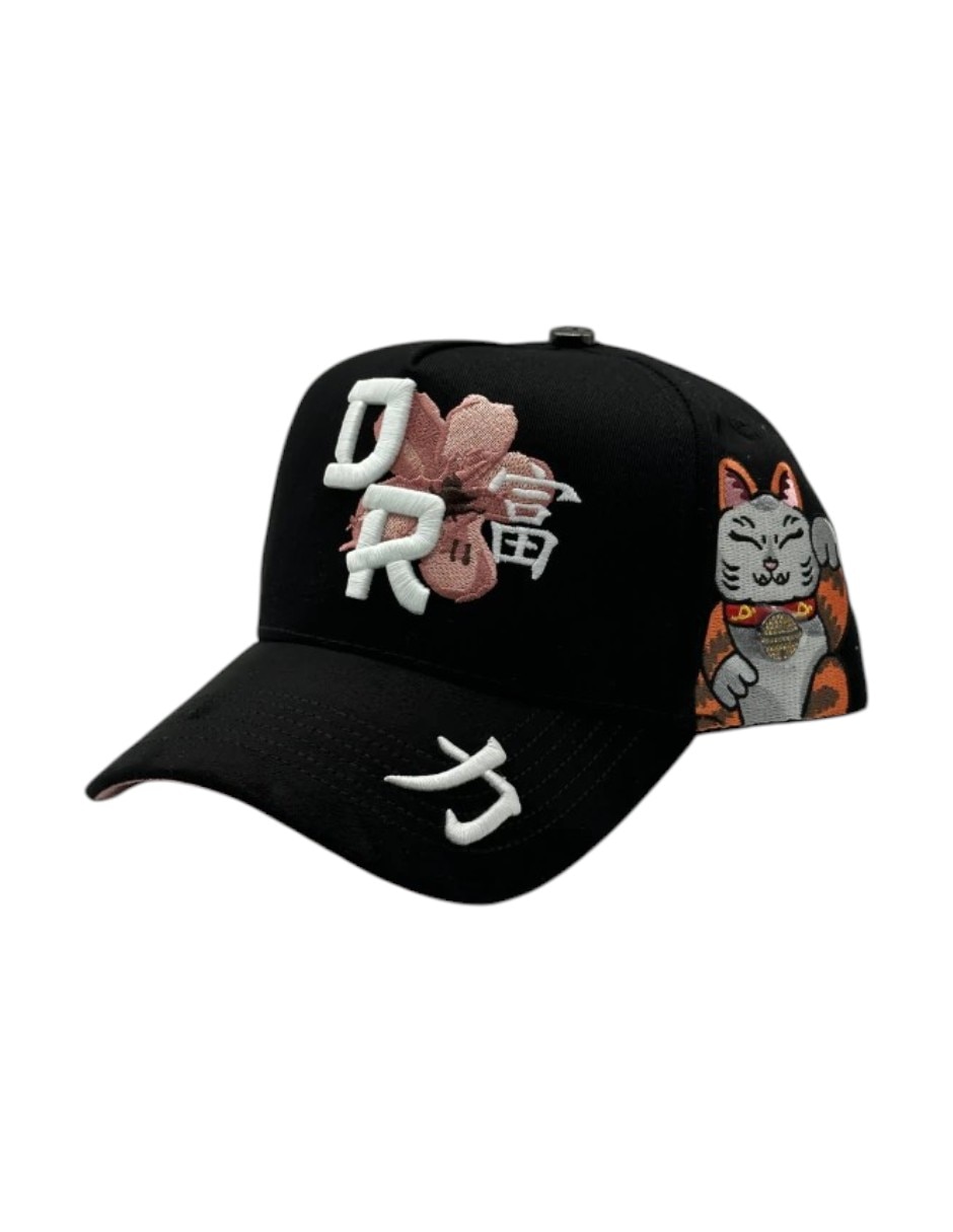 Gorra visera curva snapback casual Dreamer Hats Kanji Black para hombre