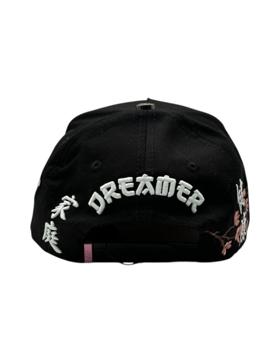 Gorra visera curva snapback casual Dreamer Hats Kanji Black para hombre