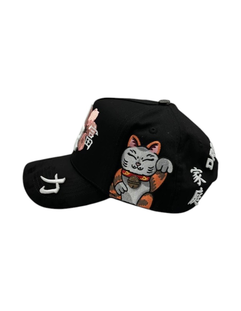 Gorra visera curva snapback casual Dreamer Hats Kanji Black para hombre