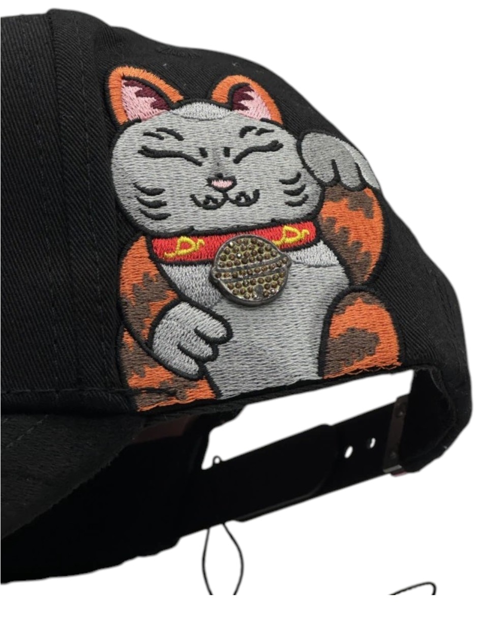 Gorra visera curva snapback casual Dreamer Hats Kanji Black para hombre