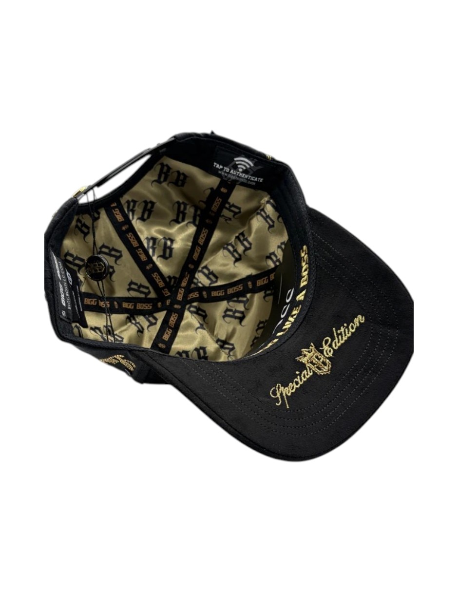 Gorra visera curva snapback casual Big Boss Aniversario 2.0 black/gold para hombre