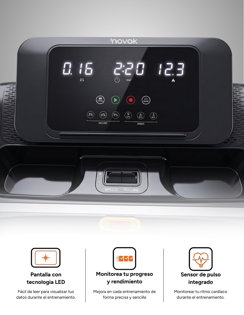 Caminadora profesional Novak Pro Performance plegable