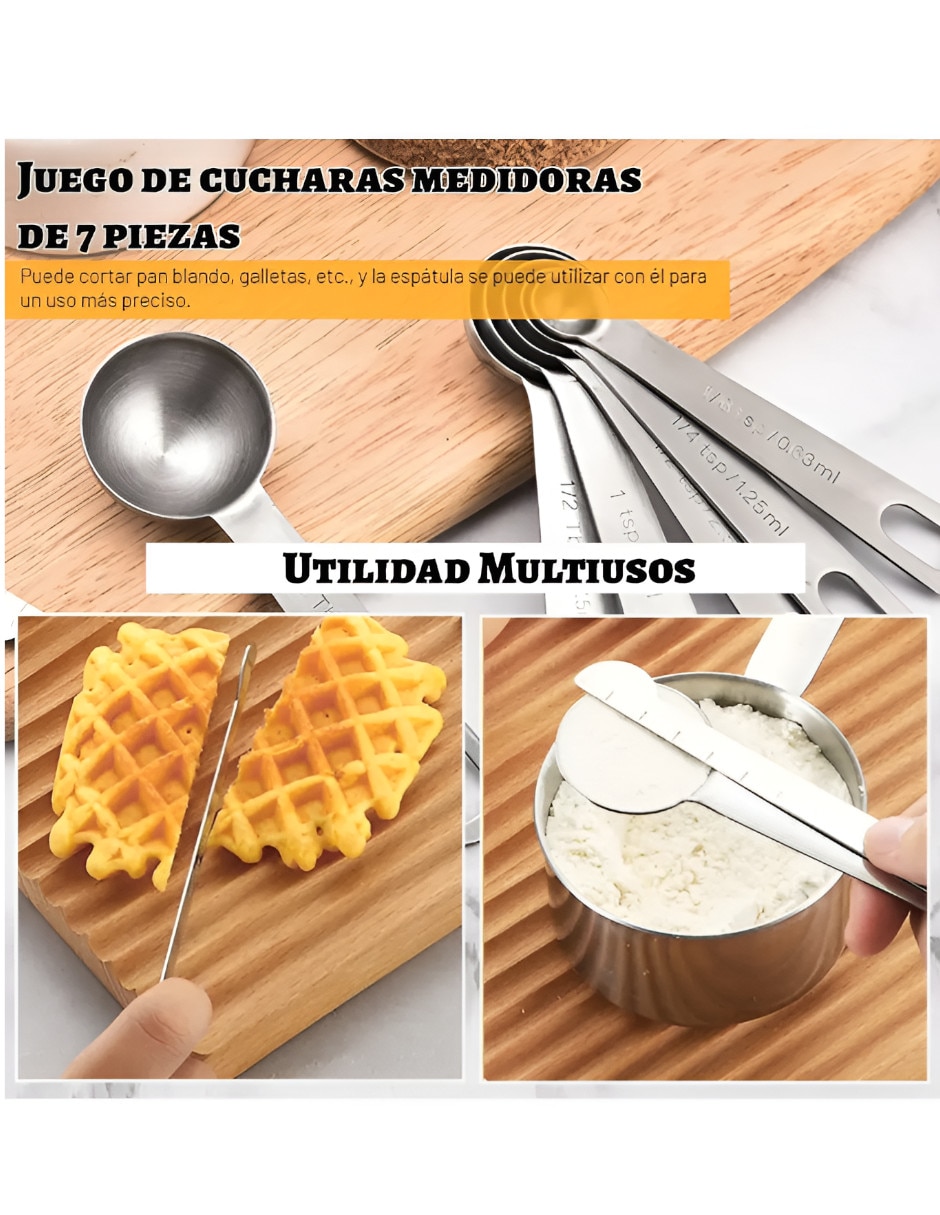 Set cucharas medidoras Xtellar acero inoxidable 6 piezas