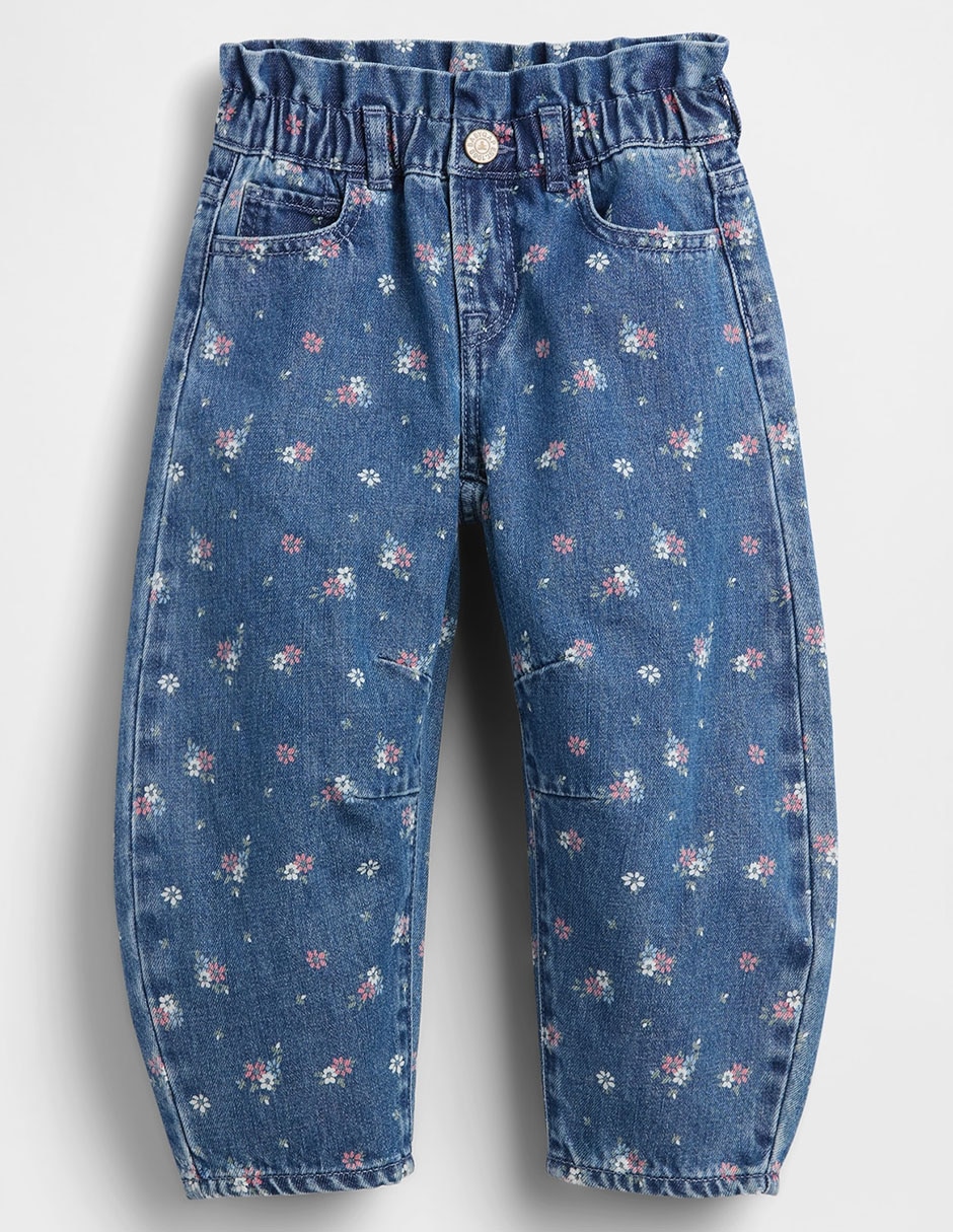 Jeans baggy lavado obscuro para bebé niña