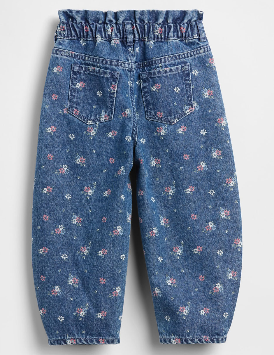 Jeans baggy lavado obscuro para bebé niña
