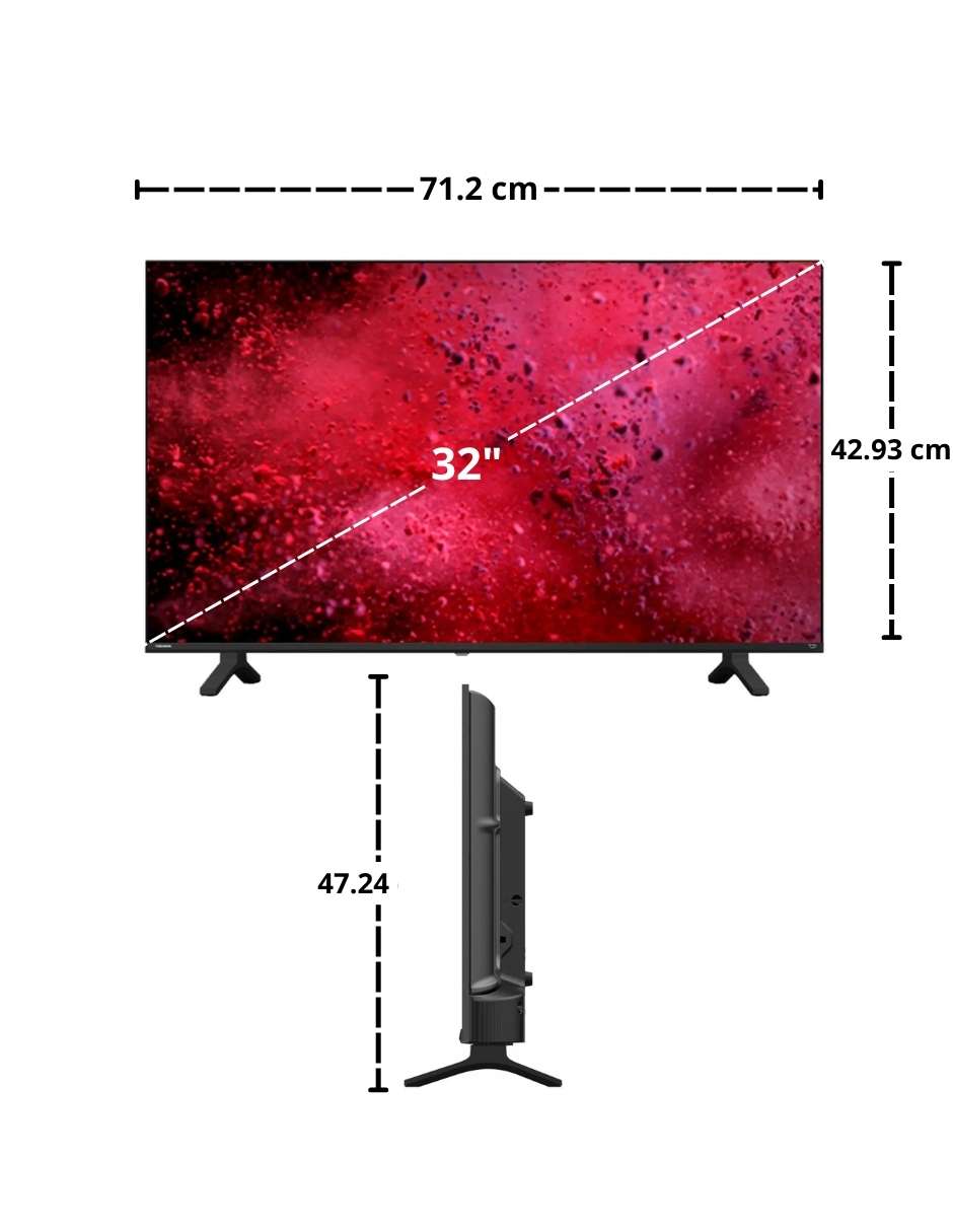 Pantalla Smart TV Toshiba LED de Full HD 32v35kc con android tv