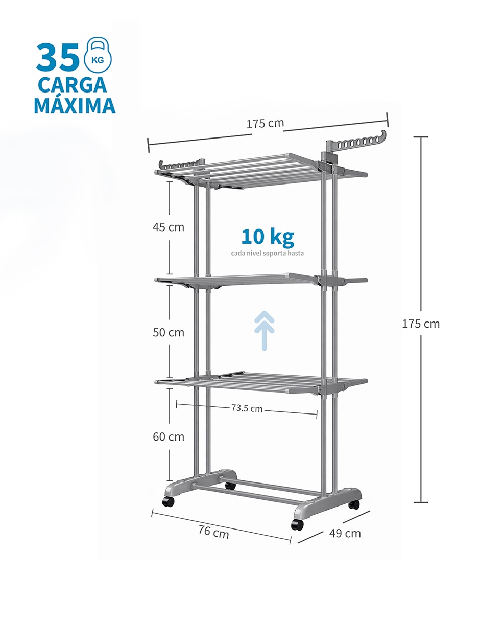 Set tendedero plegable Alvana de aluminio