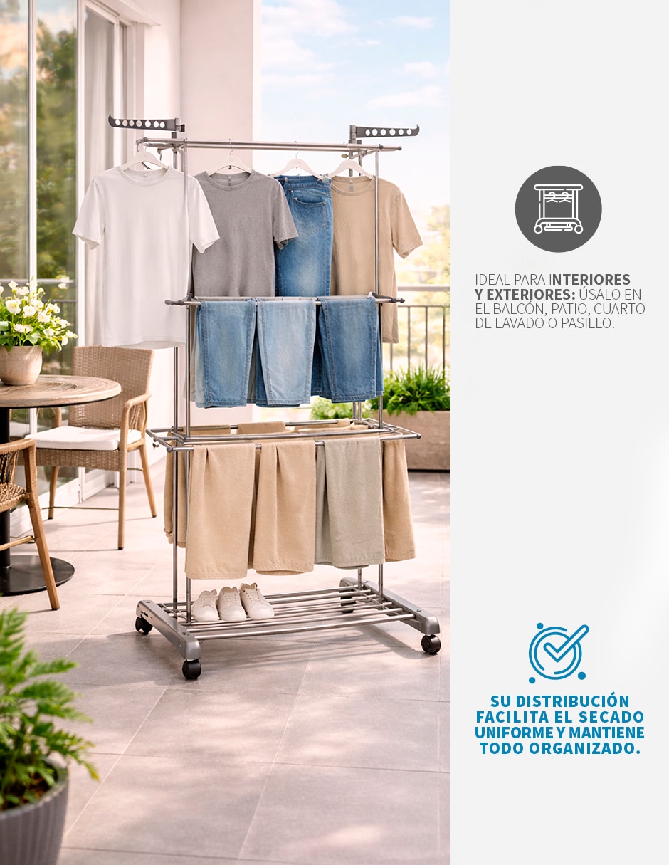 Set tendedero plegable Alvana de aluminio