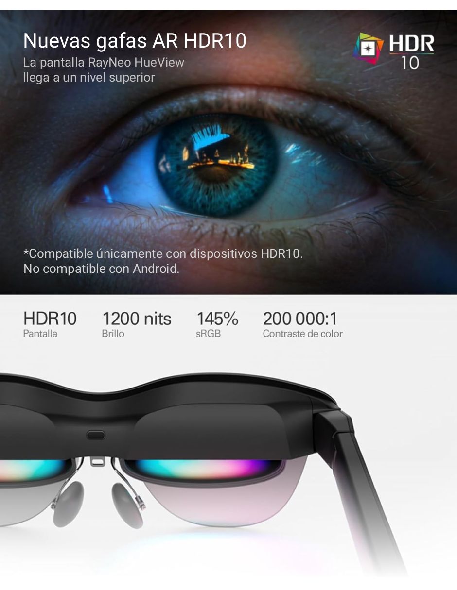 Lentes de realidad virtual Rayneo para multiplataforma
