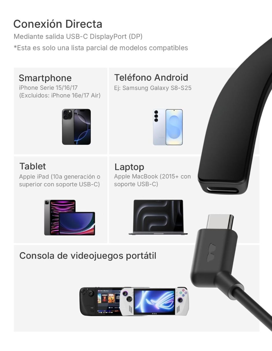 Lentes de realidad virtual Rayneo para multiplataforma