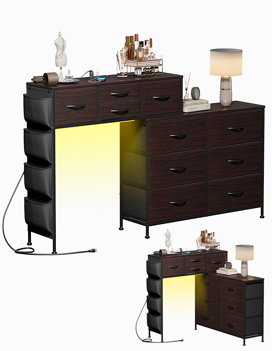 Tocador armable Fabato Luces LED Vanity