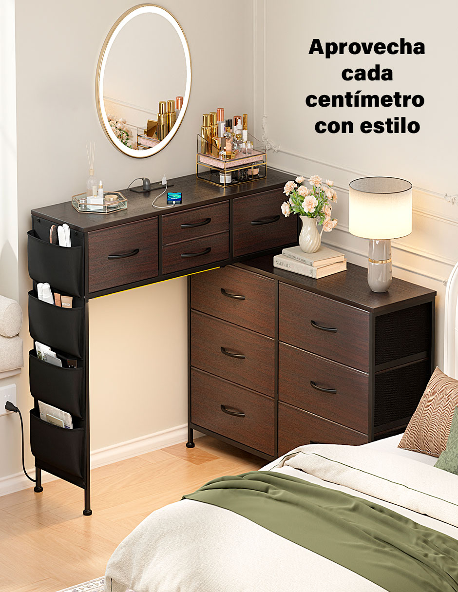 Tocador armable Fabato Luces LED Vanity