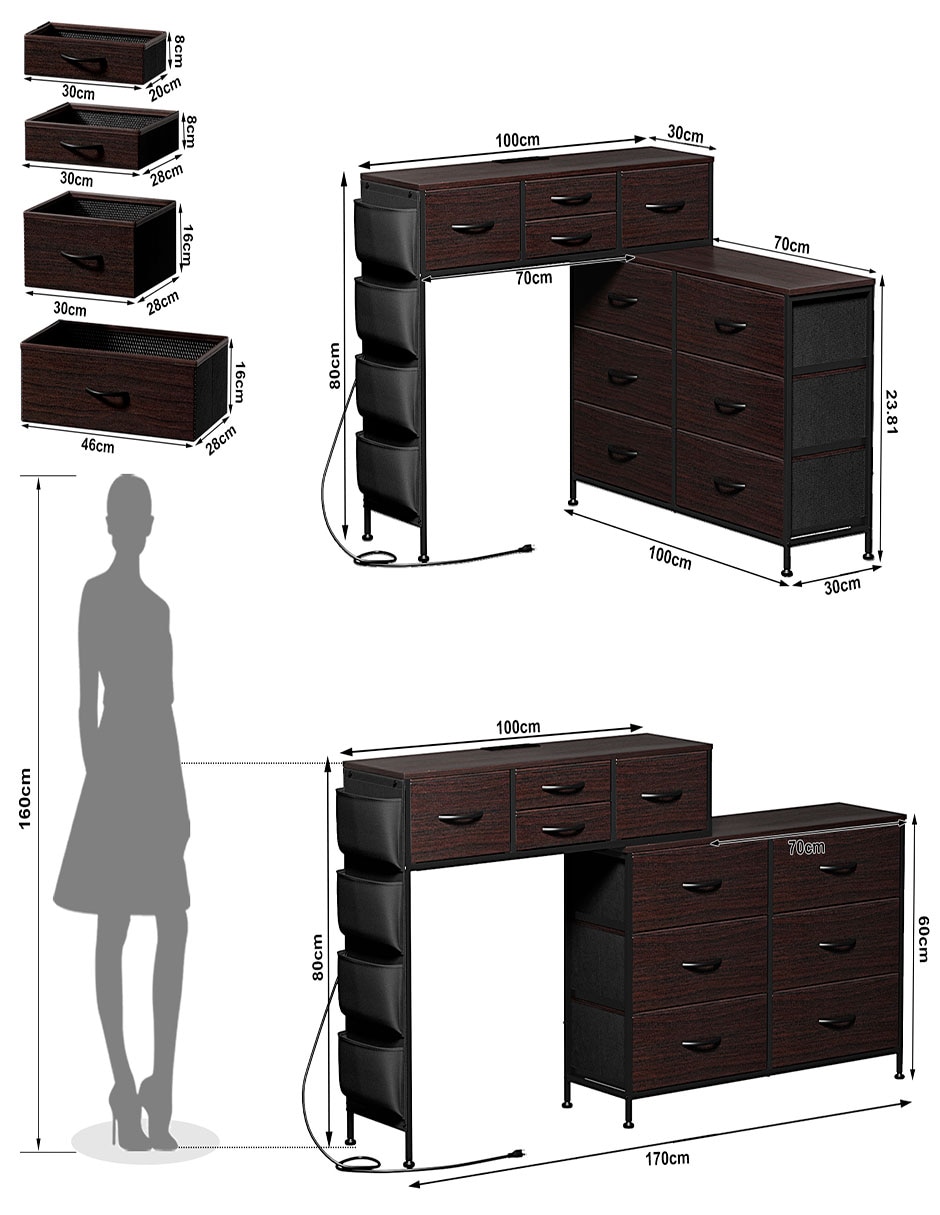 Tocador armable Fabato Luces LED Vanity