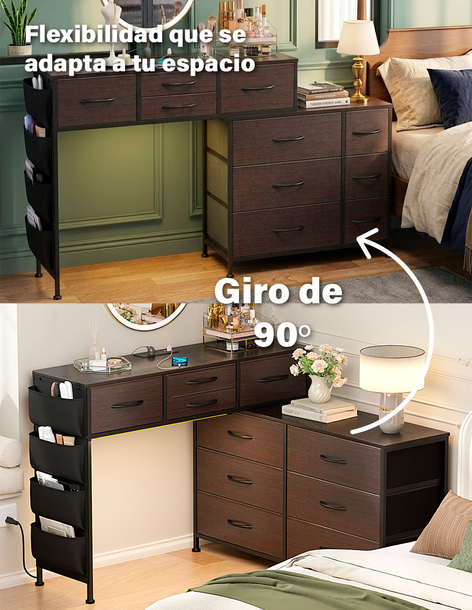 Tocador armable Fabato Luces LED Vanity