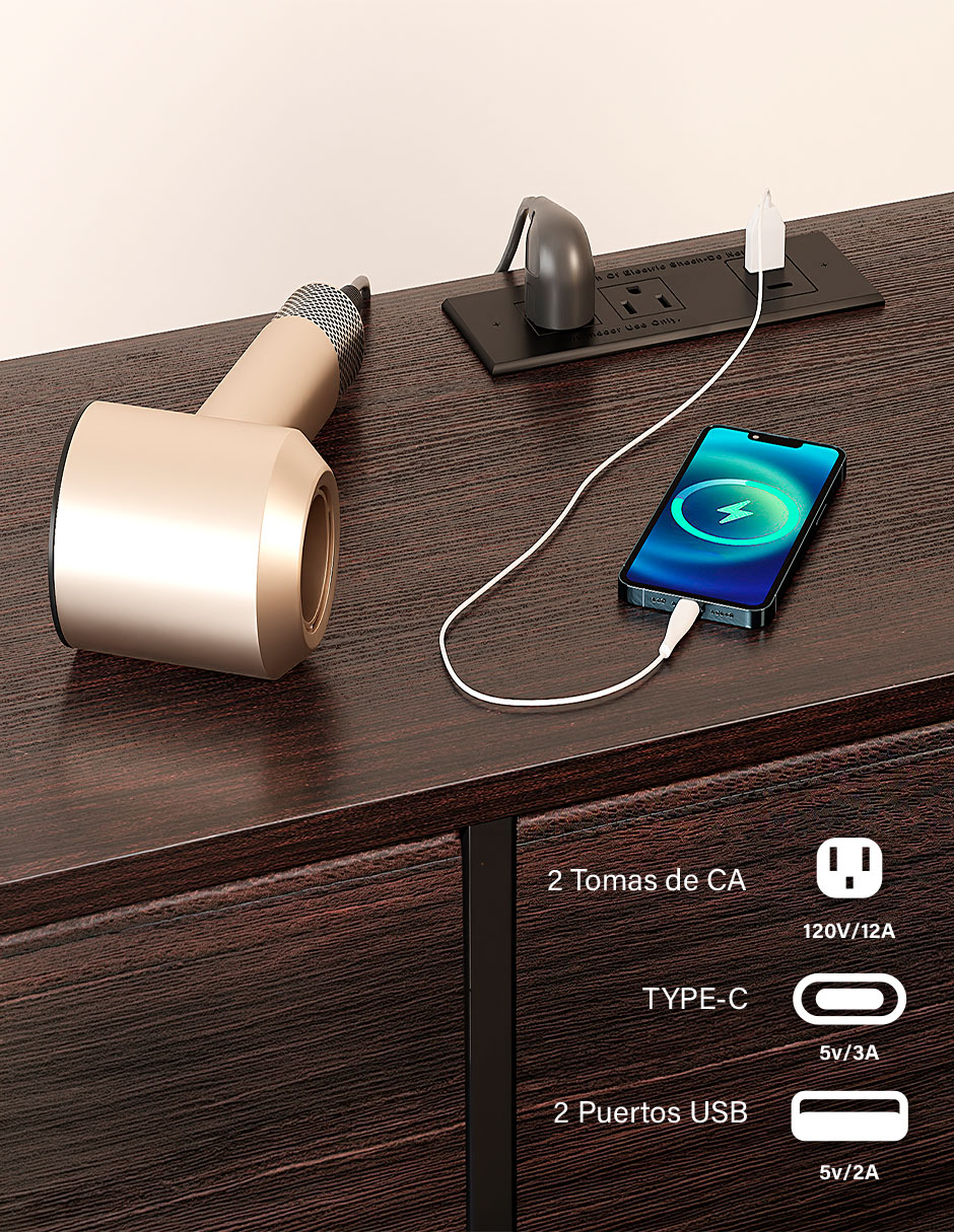 Tocador armable Fabato Luces LED Vanity