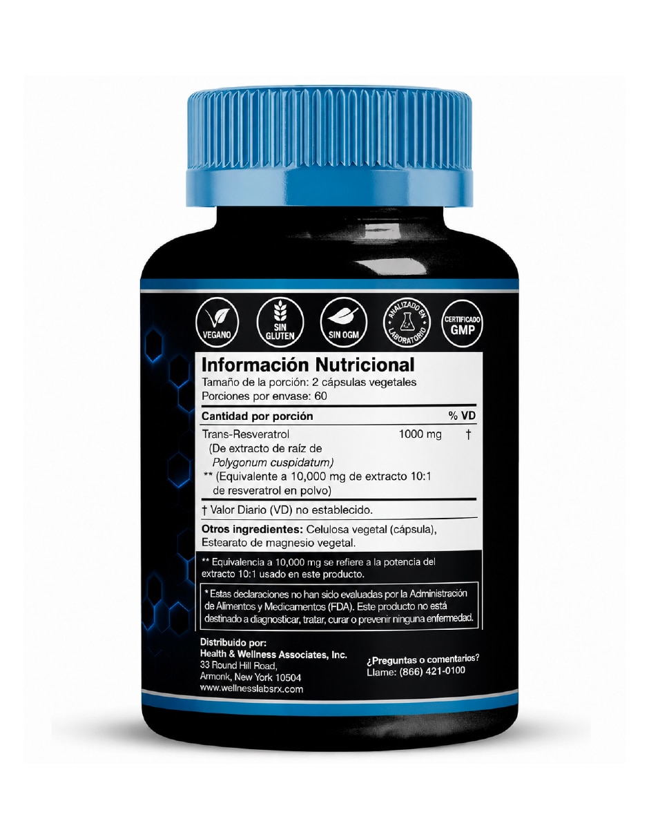 Resveratrol Juventud Celular & Longevidad 120 cápsulas Americano Wellness