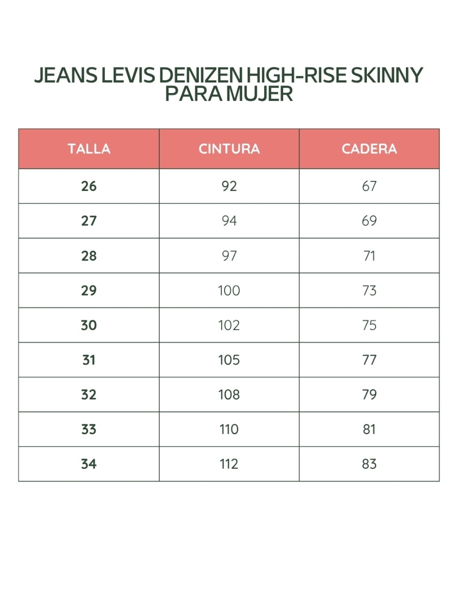 Jeans super skinny Denizen high rise corte cintura alta para mujer