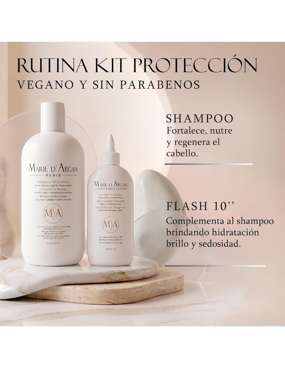 Shampoo reparador para cabello todo tipo Shampooing Multi Protecteur MarieARIE D' Argan 4