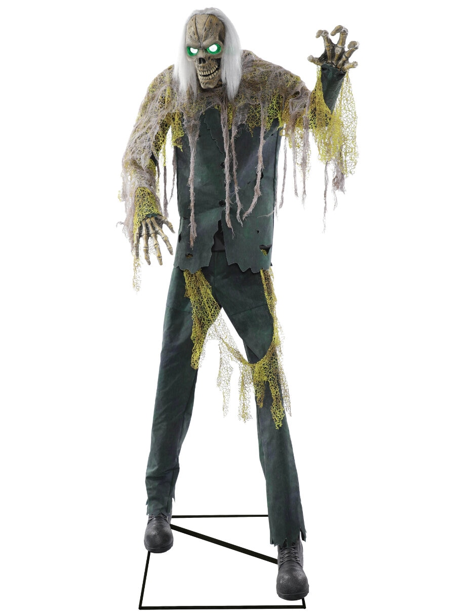 Figura decorativa de esqueleto calavera Ghoulish Productions Animatronic de metal