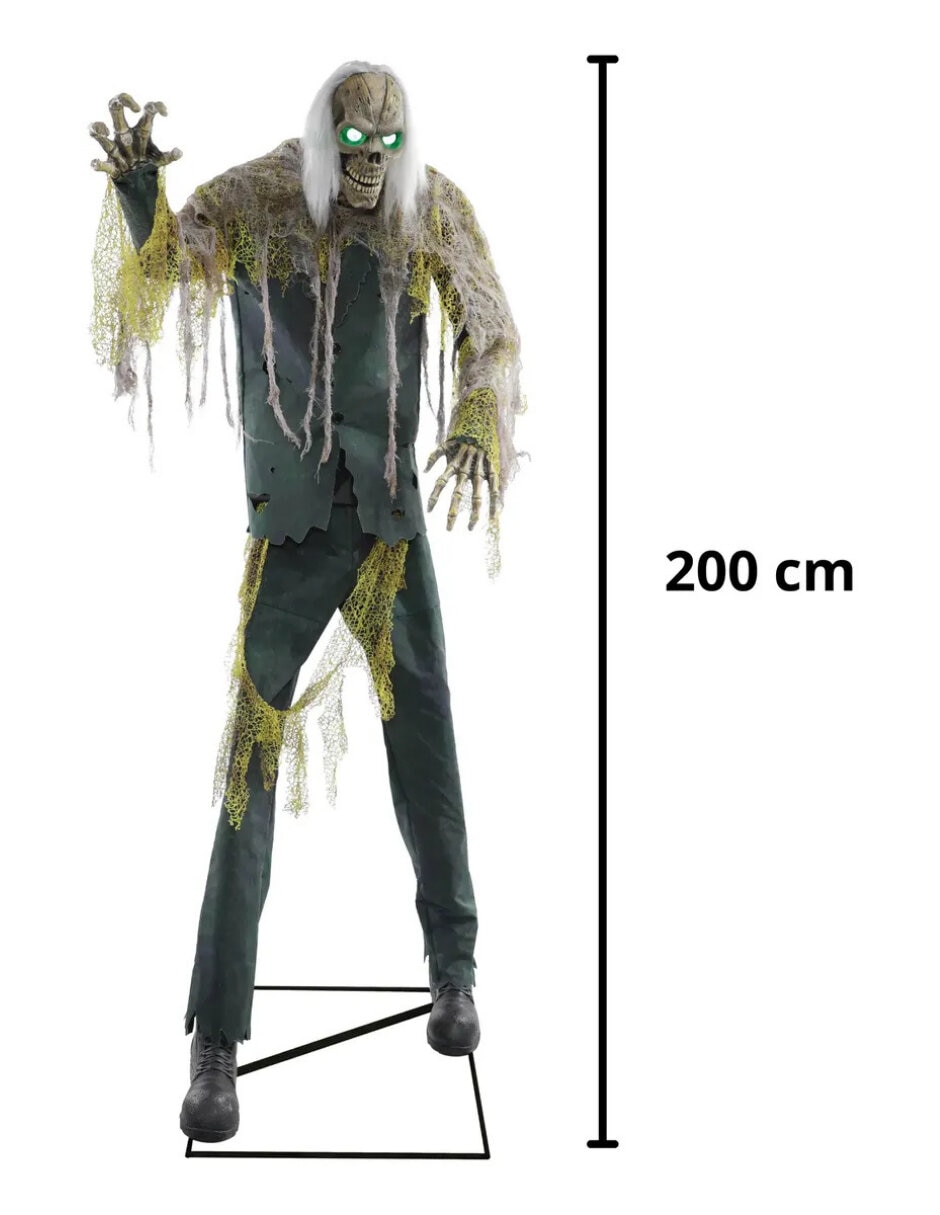 Figura decorativa de esqueleto calavera Ghoulish Productions Animatronic de metal