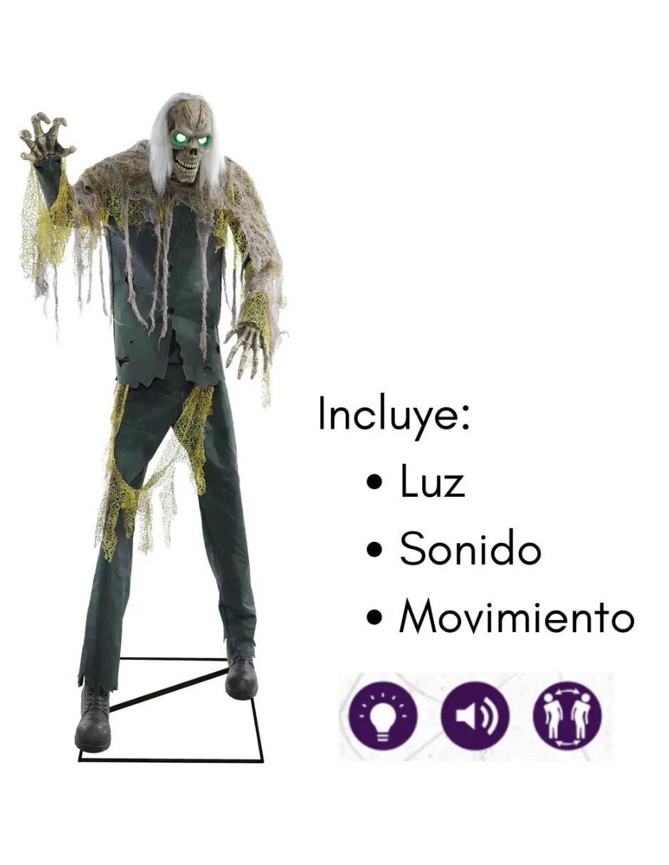 Figura decorativa de esqueleto calavera Ghoulish Productions Animatronic de metal