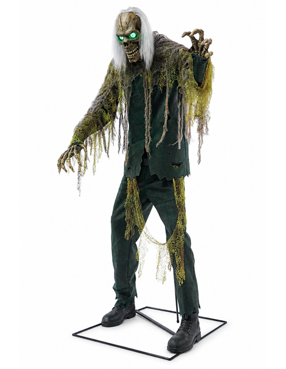 Figura decorativa de esqueleto calavera Ghoulish Productions Animatronic de metal
