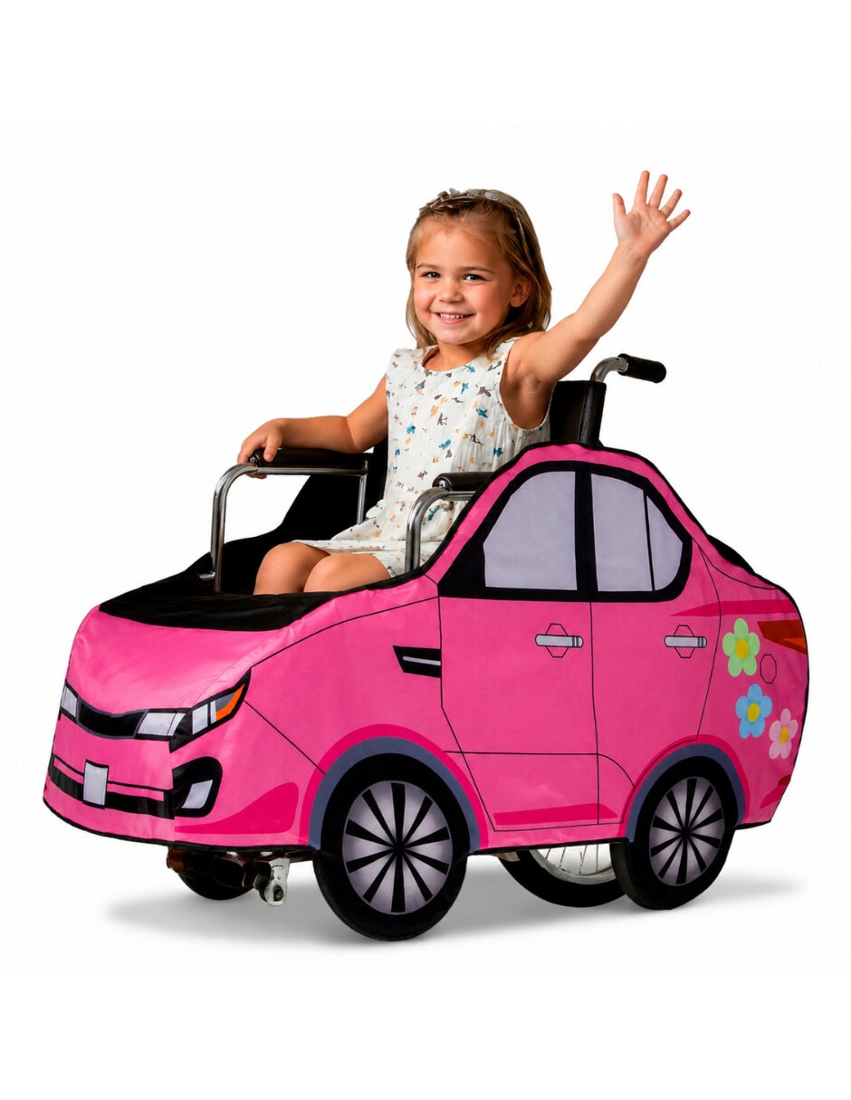 Disfraz para Silla de Ruedas de Auto Barbie para niña 2