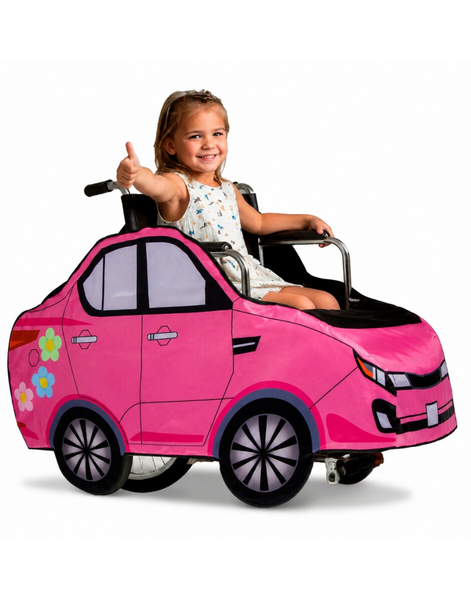 Disfraz para Silla de Ruedas de Auto Barbie para niña 3