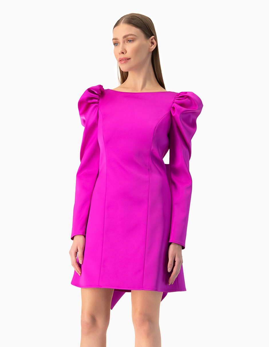 Vestido arriba rodilla fiesta Ivonne Couture escote espalda abierta
