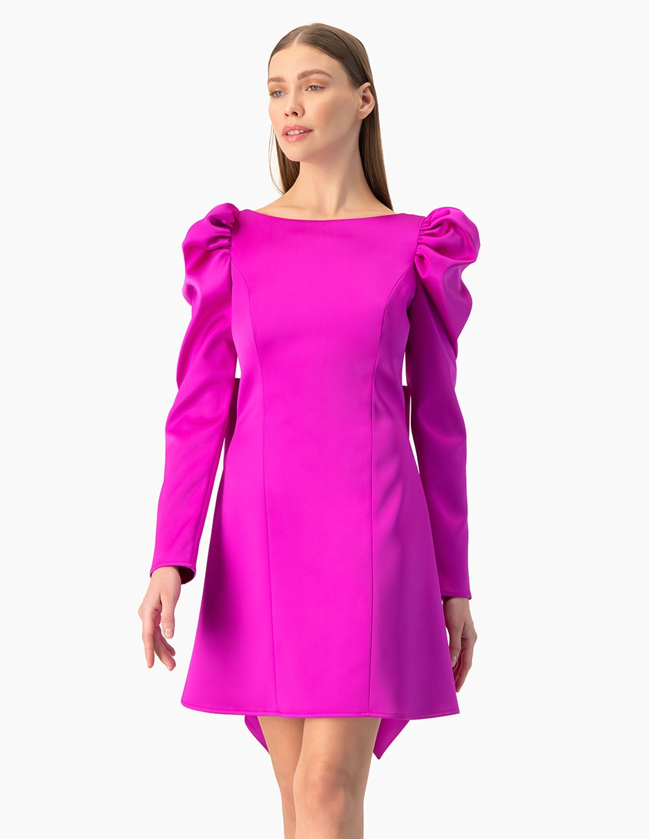 Vestido arriba rodilla fiesta Ivonne Couture escote espalda abierta
