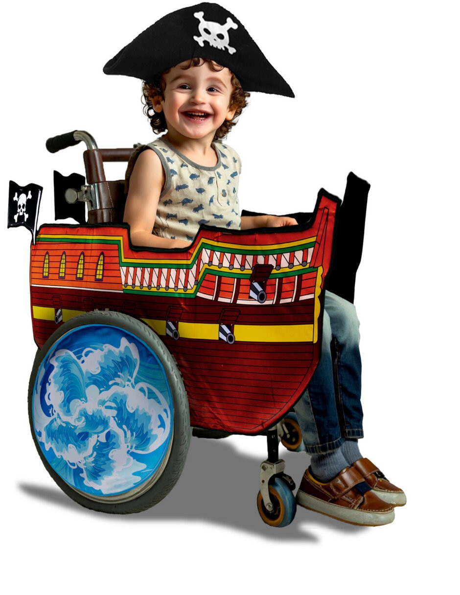 Disfraz para Silla de Ruedas de Pirata para niño Disfraz para Silla de Ruedas de Pirata para niño
