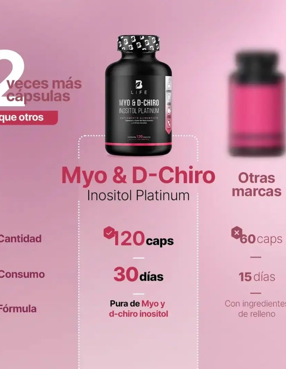 Inositol Platinum B Life con Myo & D-Chiro de 120 cápsulas