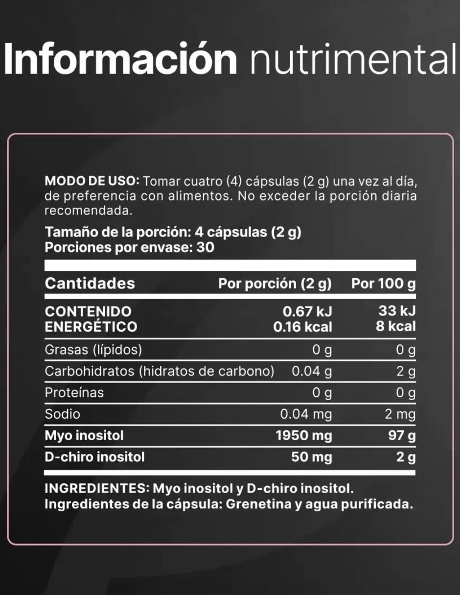 Inositol Platinum B Life con Myo & D-Chiro de 120 cápsulas