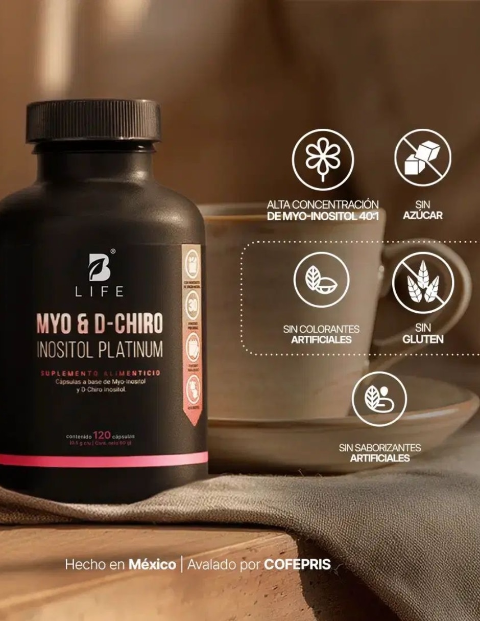 Inositol Platinum B Life con Myo & D-Chiro de 120 cápsulas