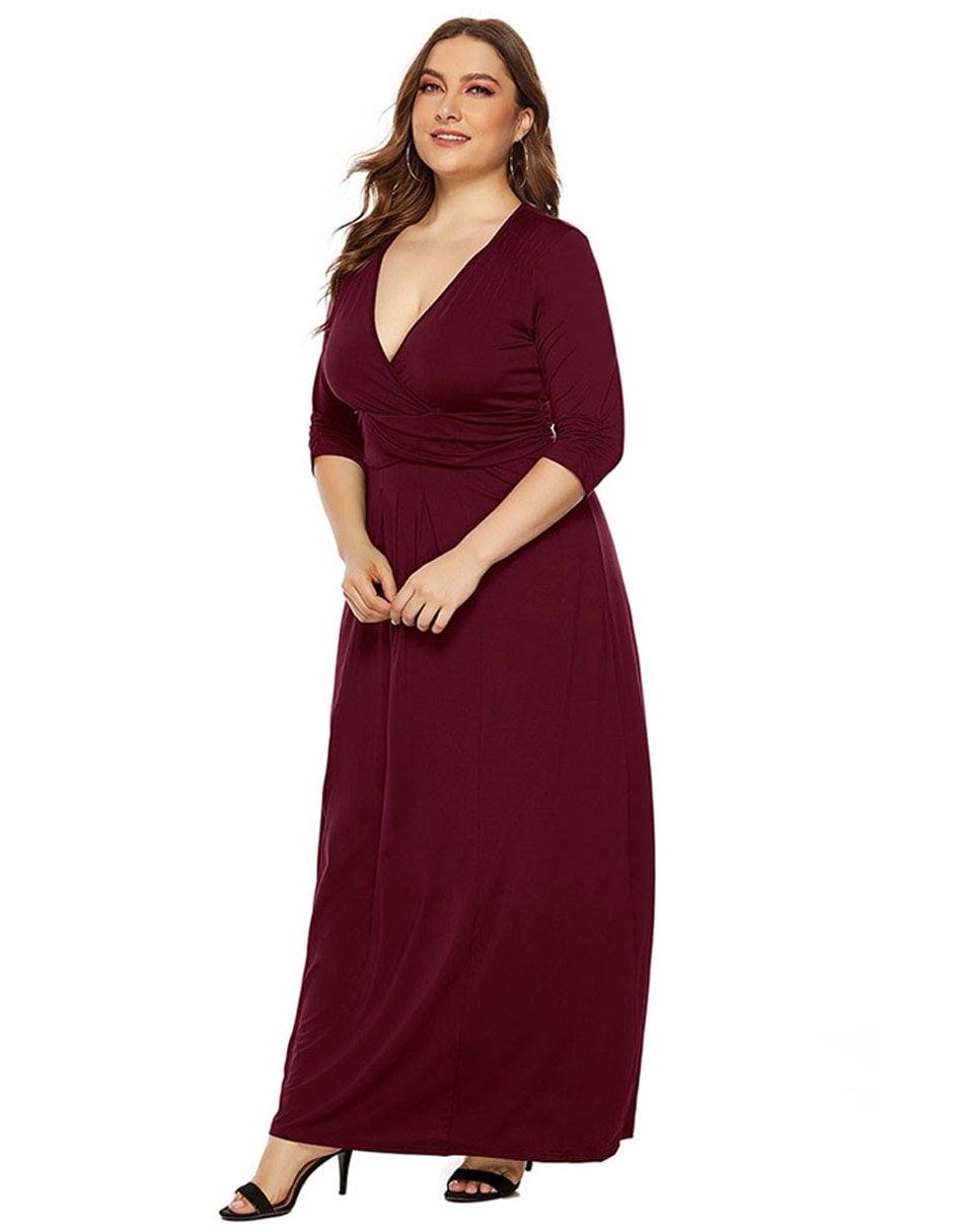 Vestido maxi fiesta escote V para mujer Vestido maxi fiesta escote V para mujer