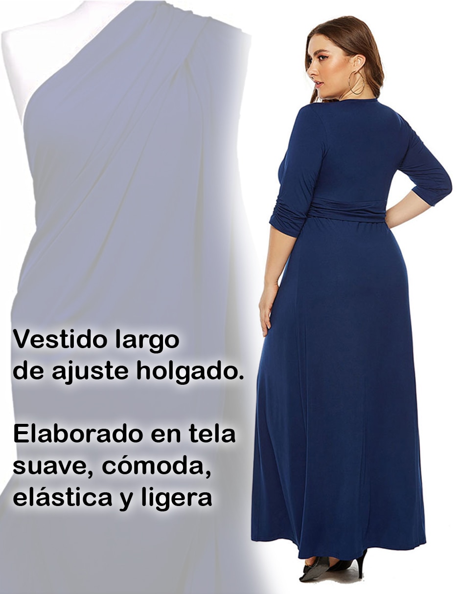 Vestido maxi fiesta Dara Baby escote V para mujer