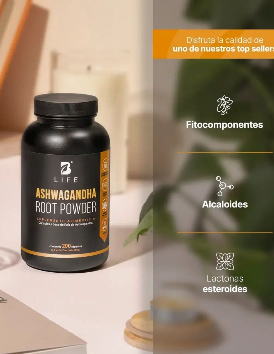 Ashwagandha Root Powder de 200 cápsulas 6